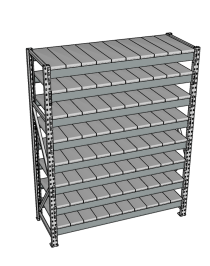 Стеллаж грузовой СГР 2500x1200x600 8 полок (металл)