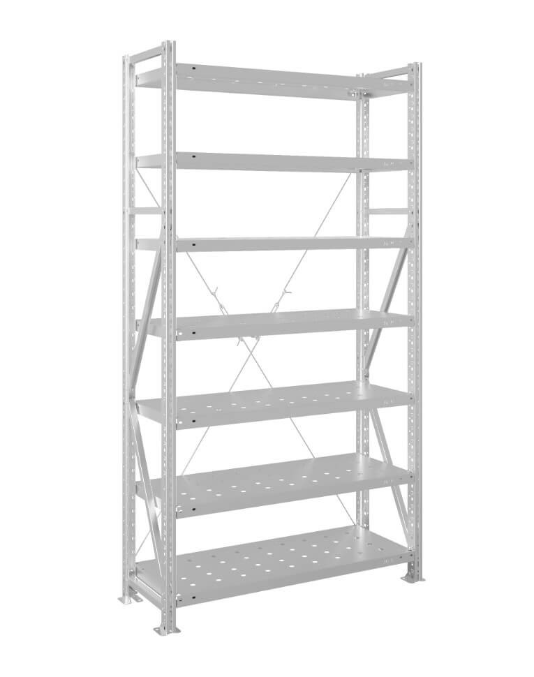 Стеллаж MS U 2500x1200x1000 7 полок (280 кг, перф) купить в Волгограде Стеллаж MS U 2500x1200x1000 7 полок (280 кг, перф) купить в Волгограде