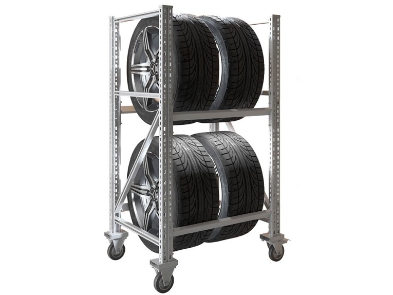 Стеллаж MS PRO 1350/781X606 передвижной для хранения до 4 шин купить в Волгограде