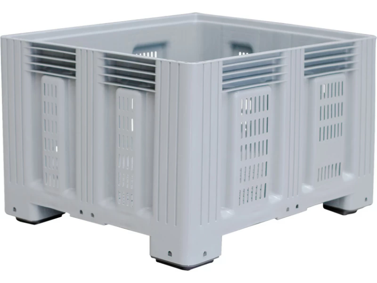 Контейнер 1200х1000х758 перфорированный, на ножках серый купить в Волгограде Контейнер 1200х1000х758 перфорированный, на ножках серый купить в Волгограде