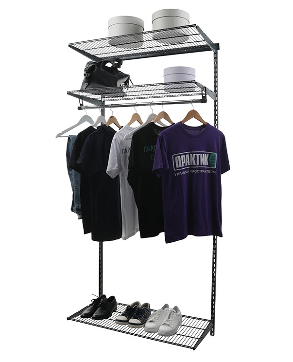 Гардеробная система Практик Home Basic G90 графит купить в Волгограде Гардеробная система Практик Home Basic G90 графит купить в Волгограде