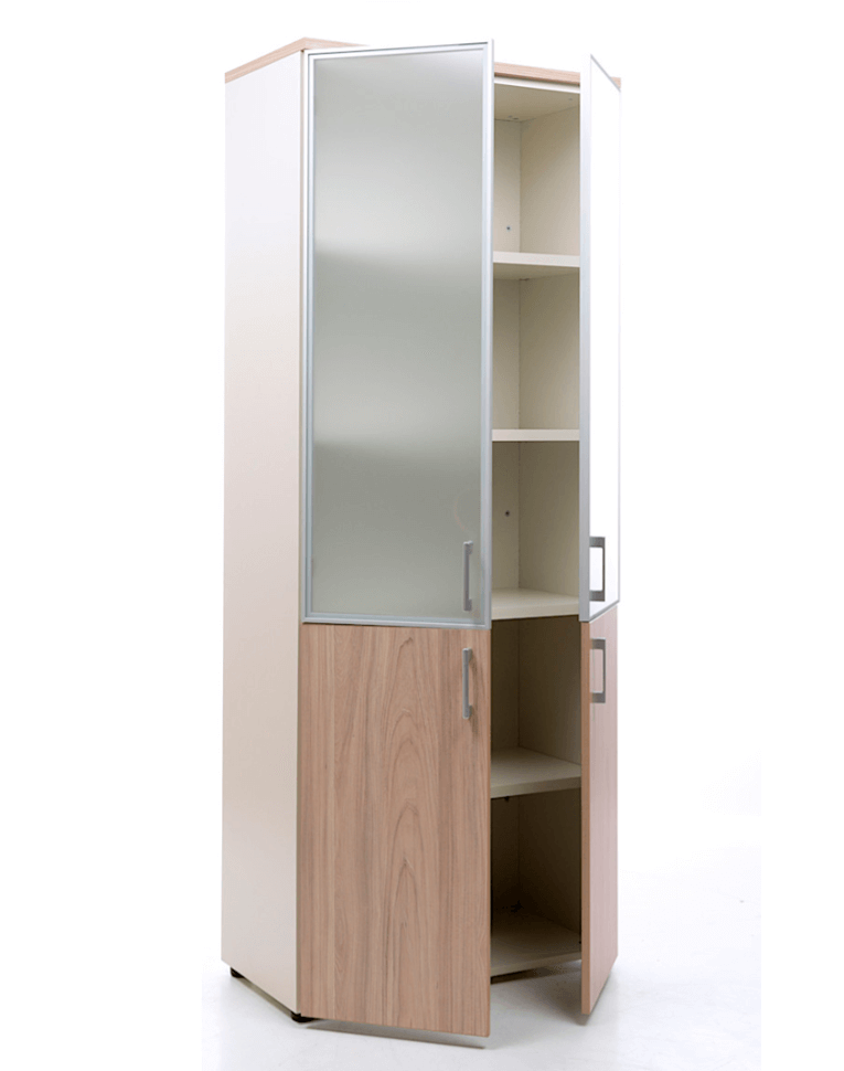 Шкаф NW 2080/2G со стеклом вяз натуральный/бежевый купить в Волгограде