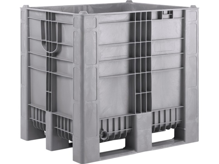 BoxPallet 1200х1000х1140 сплошной, на 3-х полозьях серый купить в Волгограде