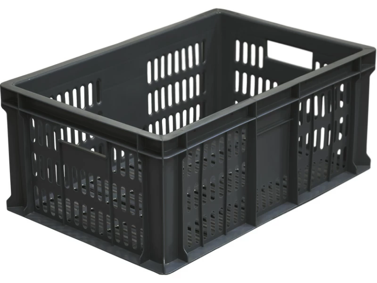 Ящик 600х400х250 с перфорацией чёрный купить в Волгограде Ящик 600х400х250 с перфорацией чёрный купить в Волгограде