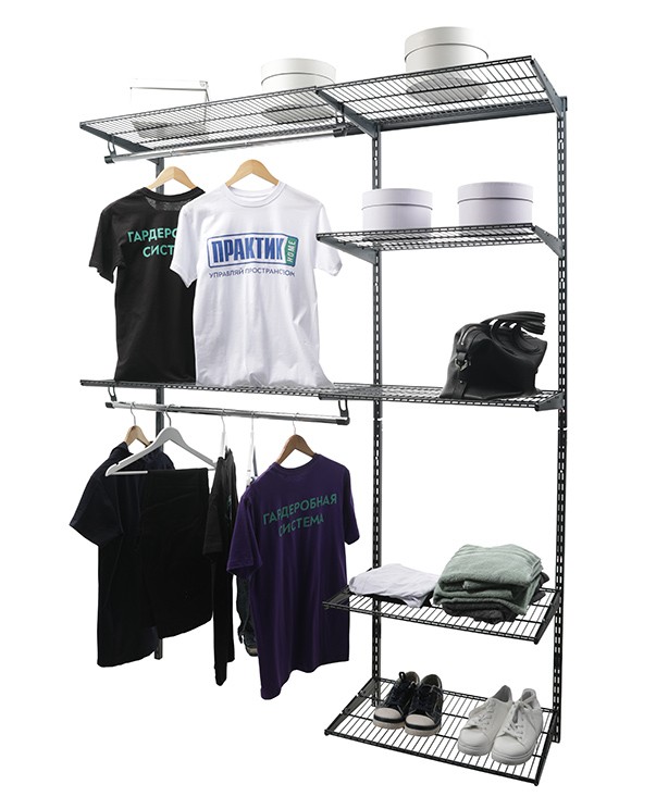 Гардеробная система Практик Home Optima G150 графит купить в Волгограде Гардеробная система Практик Home Optima G150 графит купить в Волгограде