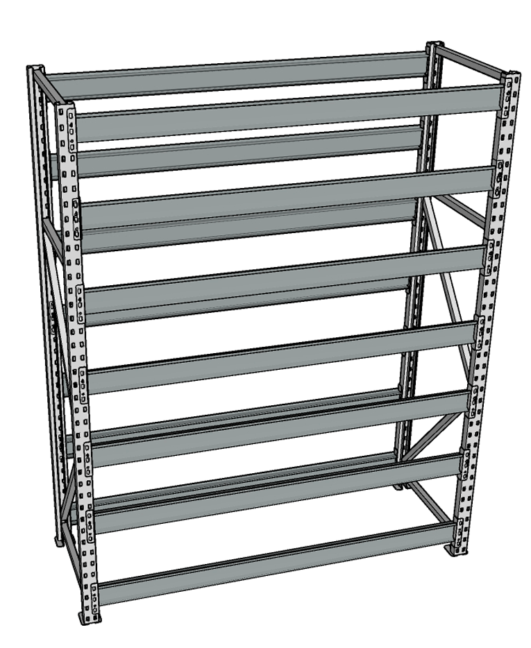Стеллаж грузовой СГР 3000x1800x500 7 полок (без настила) купить в Волгограде Стеллаж грузовой СГР 3000x1800x500 7 полок (без настила) купить в Волгограде