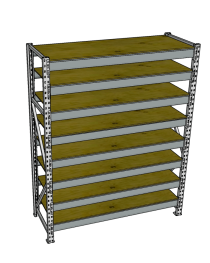 Стеллаж грузовой СГР 2500x900x500 8 полок (фанера)