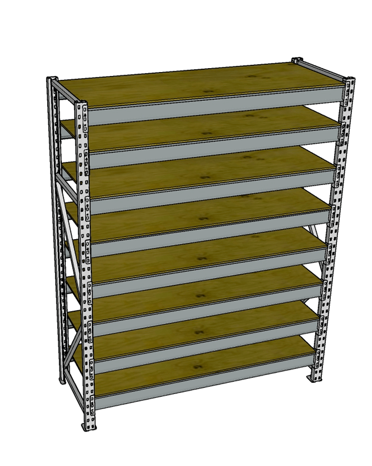 Стеллаж грузовой СГР 2500x900x600 8 полок (фанера) купить в Волгограде Стеллаж грузовой СГР 2500x900x600 8 полок (фанера) купить в Волгограде