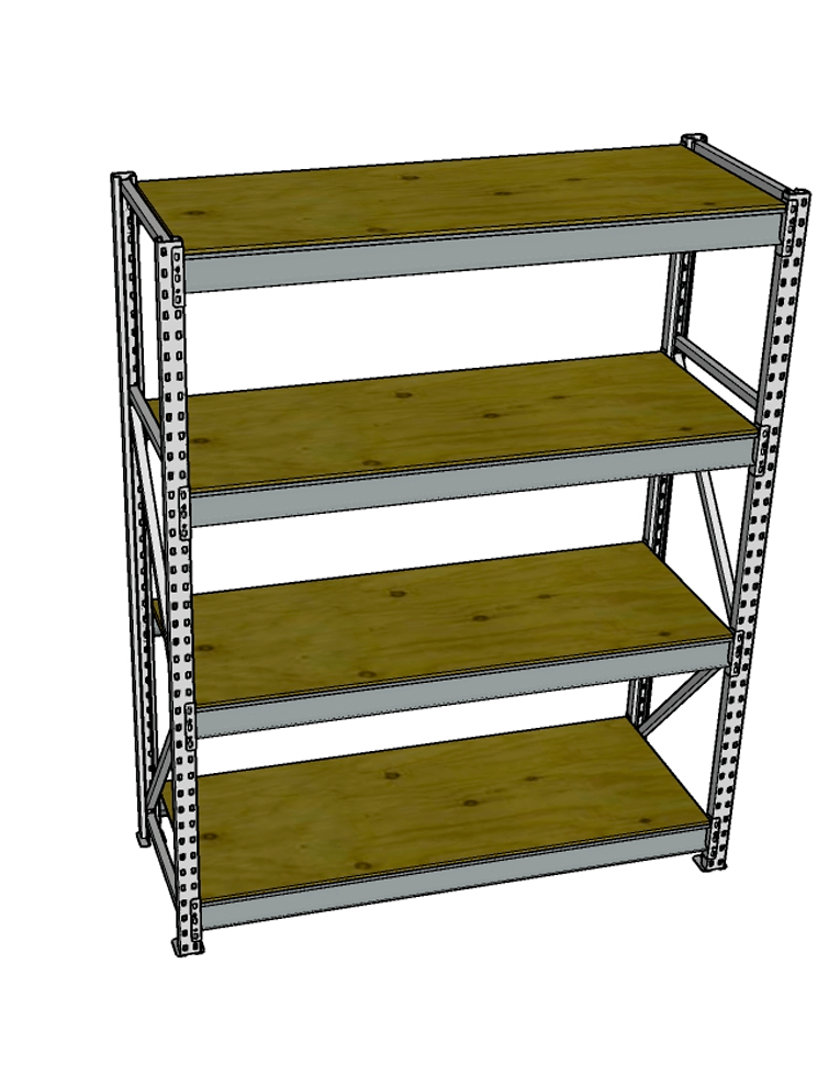 Стеллаж грузовой СГР 2500x1200x400 4 полки (фанера) купить в Волгограде Стеллаж грузовой СГР 2500x1200x400 4 полки (фанера) купить в Волгограде