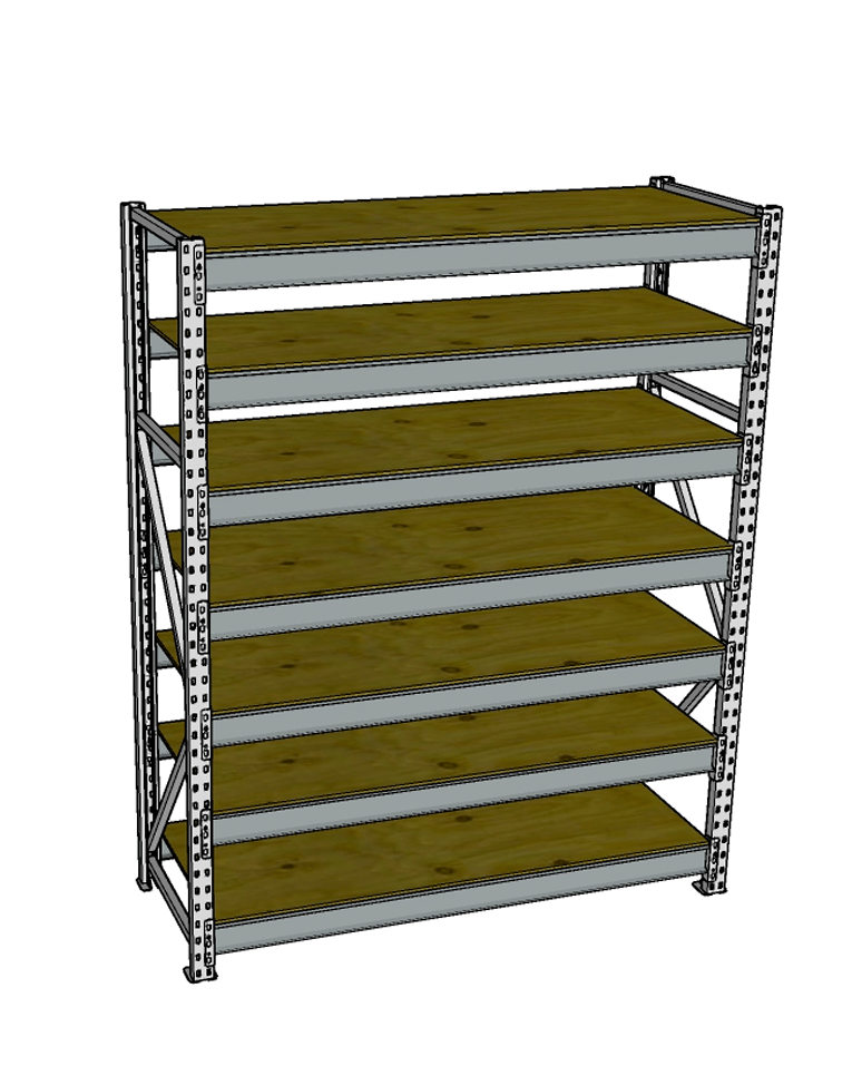 Стеллаж грузовой СГР 2000x1200x800 7 полок (фанера) купить в Волгограде Стеллаж грузовой СГР 2000x1200x800 7 полок (фанера) купить в Волгограде