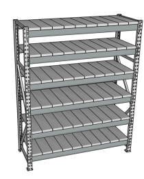 Стеллаж грузовой СГР 2500x1800x400 6 полок (металл)