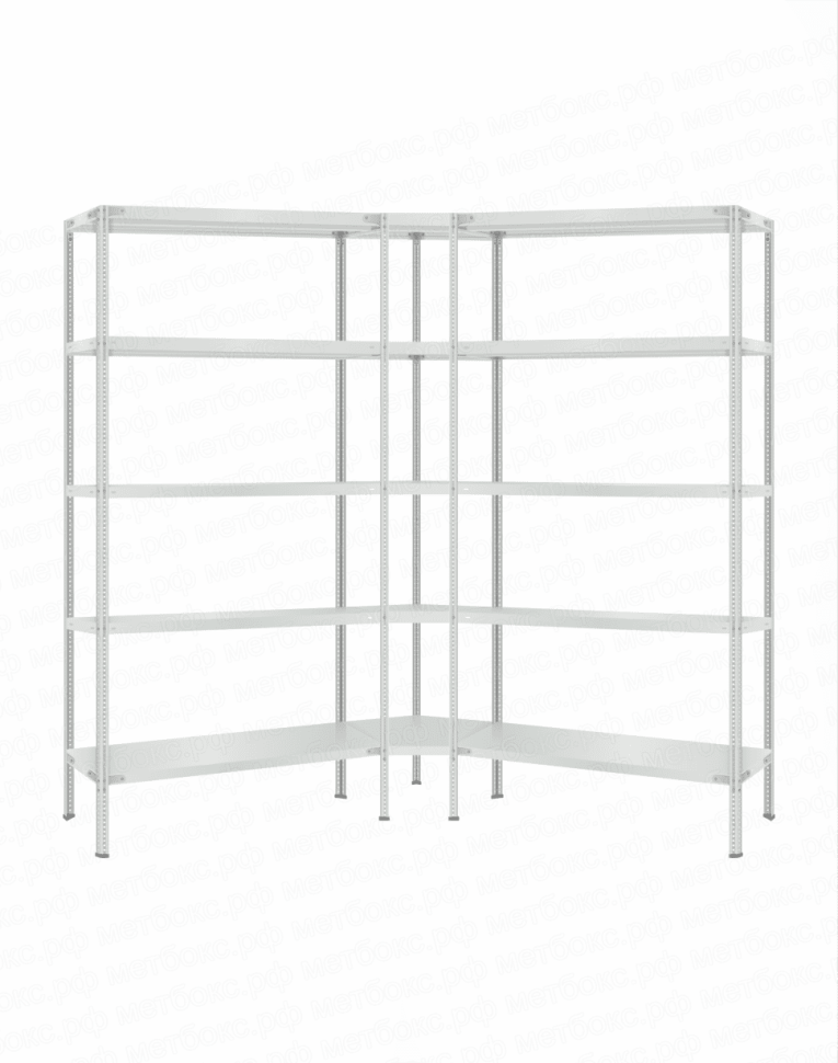 Стеллаж угловой 2000х1600х1600 (5 ярусов глубиной 400мм) купить в Волгограде Стеллаж угловой 2000х1600х1600 (5 ярусов глубиной 400мм) купить в Волгограде