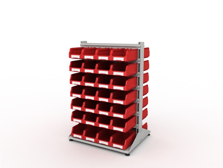Стеллаж для пластиковых лотков SORTEX двухсторонний 1500x1000x800.03 купить в Волгограде