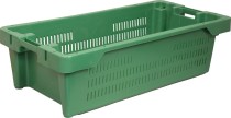 Ящик рыбный 800х400х225 перфорированный дно сплошное зеленый Ящик рыбный 800х400х225 перфорированный дно сплошное зеленый