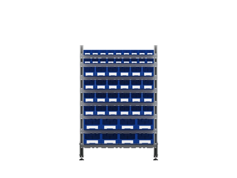 Стеллаж для пластиковых лотков SORTEX двухсторонний 1500x1000x800.06 купить в Волгограде