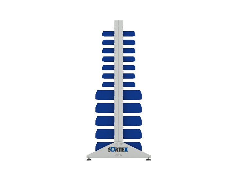 Стеллаж для пластиковых лотков SORTEX двухсторонний 1800x1000x800.04 купить в Волгограде