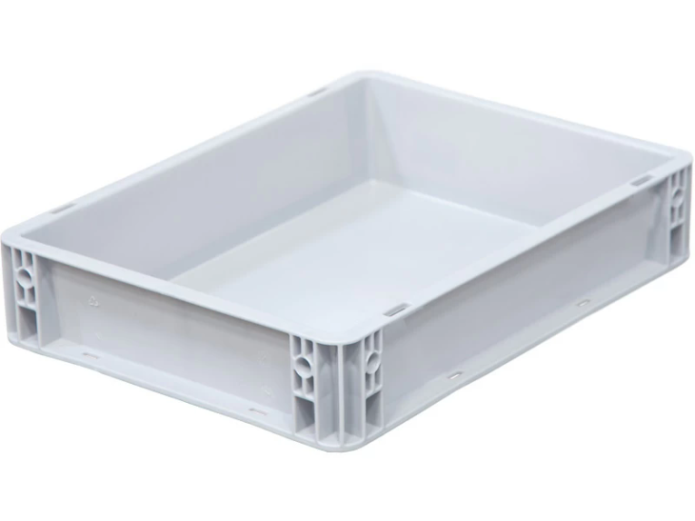 Ящик 400х300х75 сплошной, усиленное дно, цв. серый купить в Волгограде Ящик 400х300х75 сплошной, усиленное дно, цв. серый купить в Волгограде