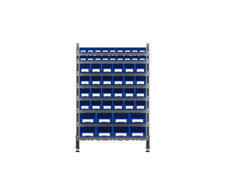 Стеллаж для пластиковых лотков SORTEX односторонний 1500x1000x450.06 купить в Волгограде