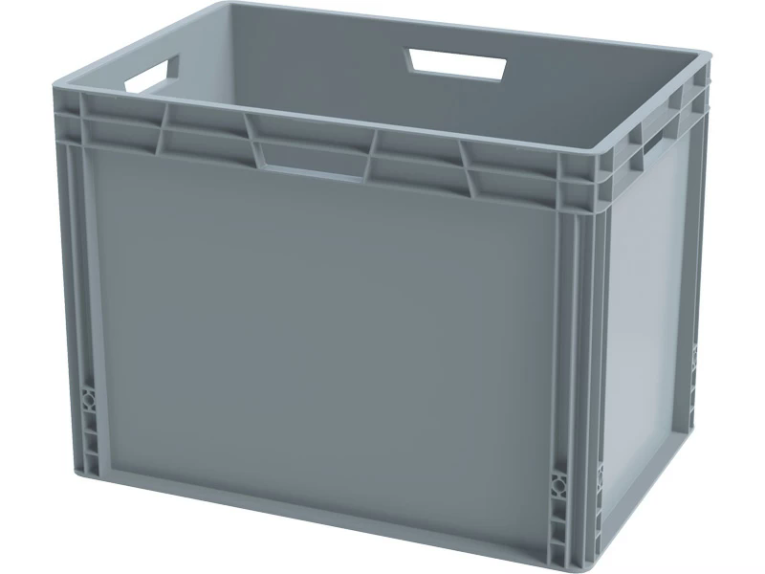 Ящик 600х400х440 cплошной, усиленное дно, цв. серый купить в Волгограде