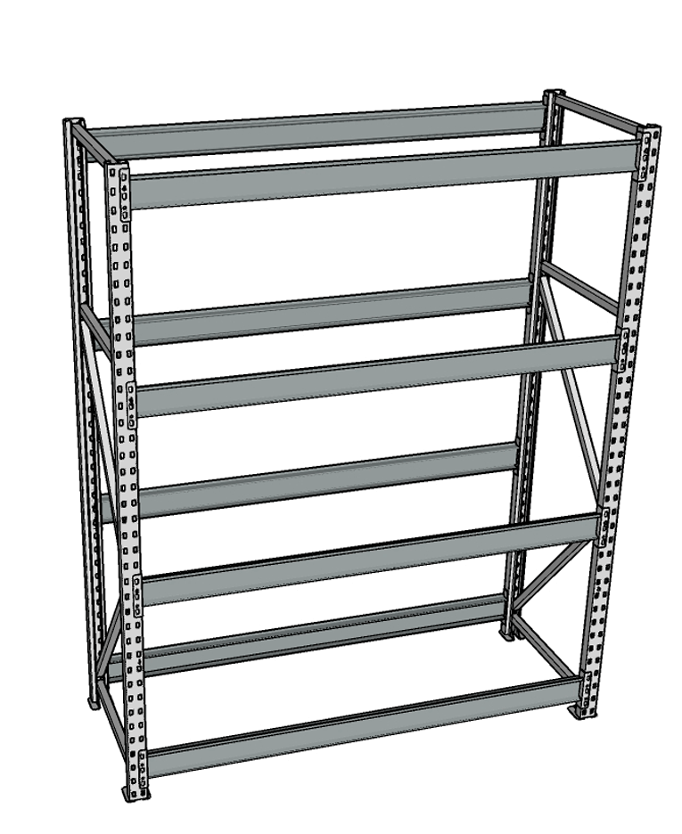 Стеллаж грузовой СГР 2500x1800x600 4 полки (без настила) купить в Волгограде Стеллаж грузовой СГР 2500x1800x600 4 полки (без настила) купить в Волгограде