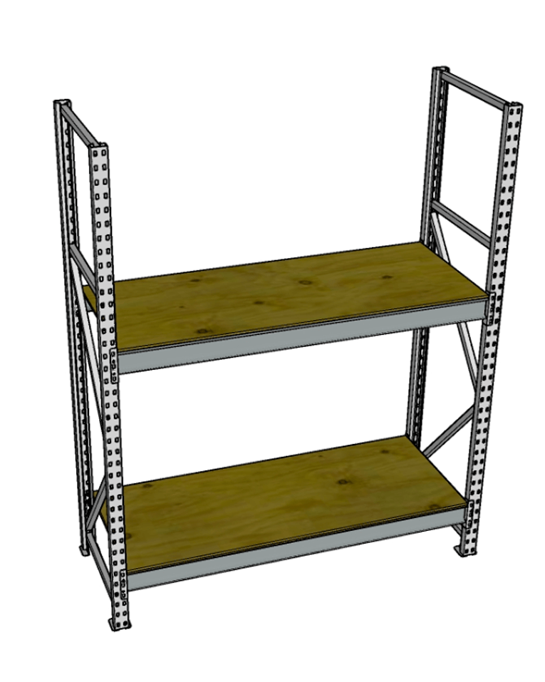 Стеллаж грузовой СГР 2500x900x400 2 полки (фанера) купить в Волгограде Стеллаж грузовой СГР 2500x900x400 2 полки (фанера) купить в Волгограде